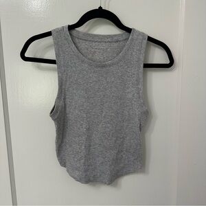 American Eagle | Gray Cropped Tank | Size M | High Neck